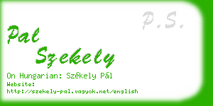 pal szekely business card