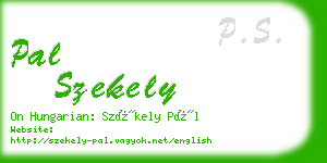pal szekely business card